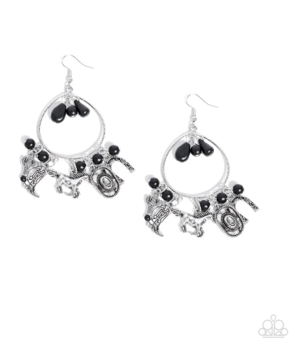 Western Whisperer Black Earring