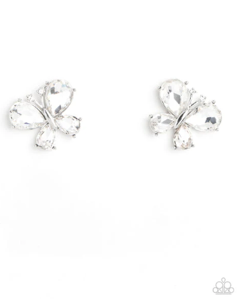 Winged Whimsy White Earrings