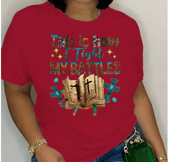 "This is How I Fight My Battles" Hot Pink Christian T-Shirt