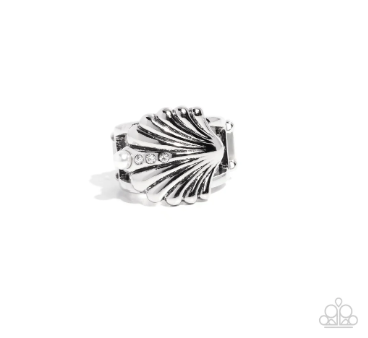 Seashell Side White Ring