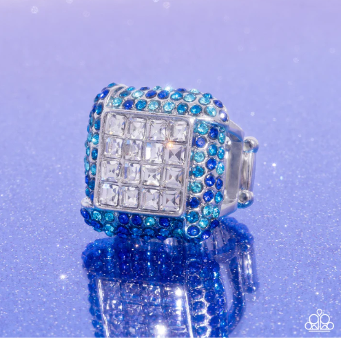 Medium Square Blue Ring