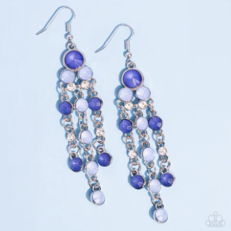 Cascading Clarity Blue Earrings
