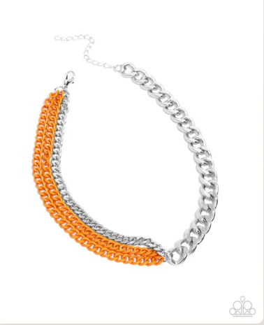 Tinted Tension Orange Necklace
