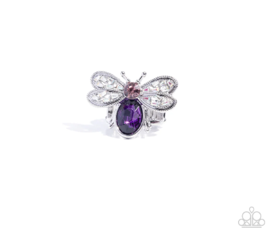 Bedazzled Bee Purple Ring