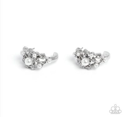Dotted Daydream White Earrings