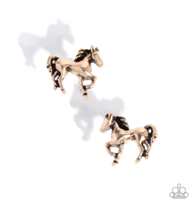 Stallion Selfie Gold Post Earrings