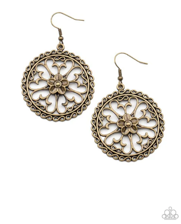 Floral Fortunes Brass Earrings