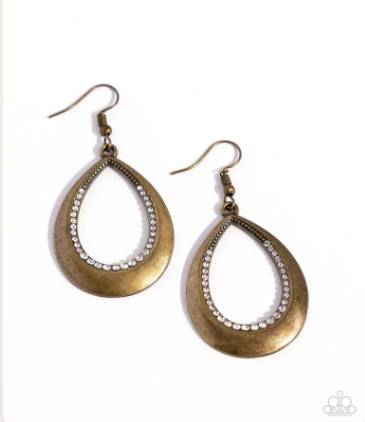 Inner Iridescence Brass Earring