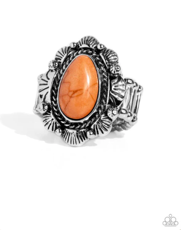 SCALLOPED in Stone Orange Ring