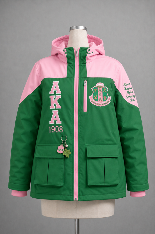 Alpha Kappa Alpha Pink & Green Hooded Jacket
