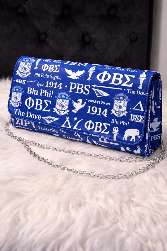 Phi Beta Sigma Chain Crossbody Clutch
