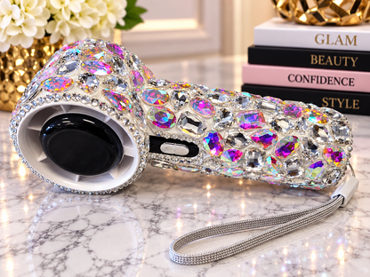 Crystal Aurora Bling Rechargeable Handheld Fan