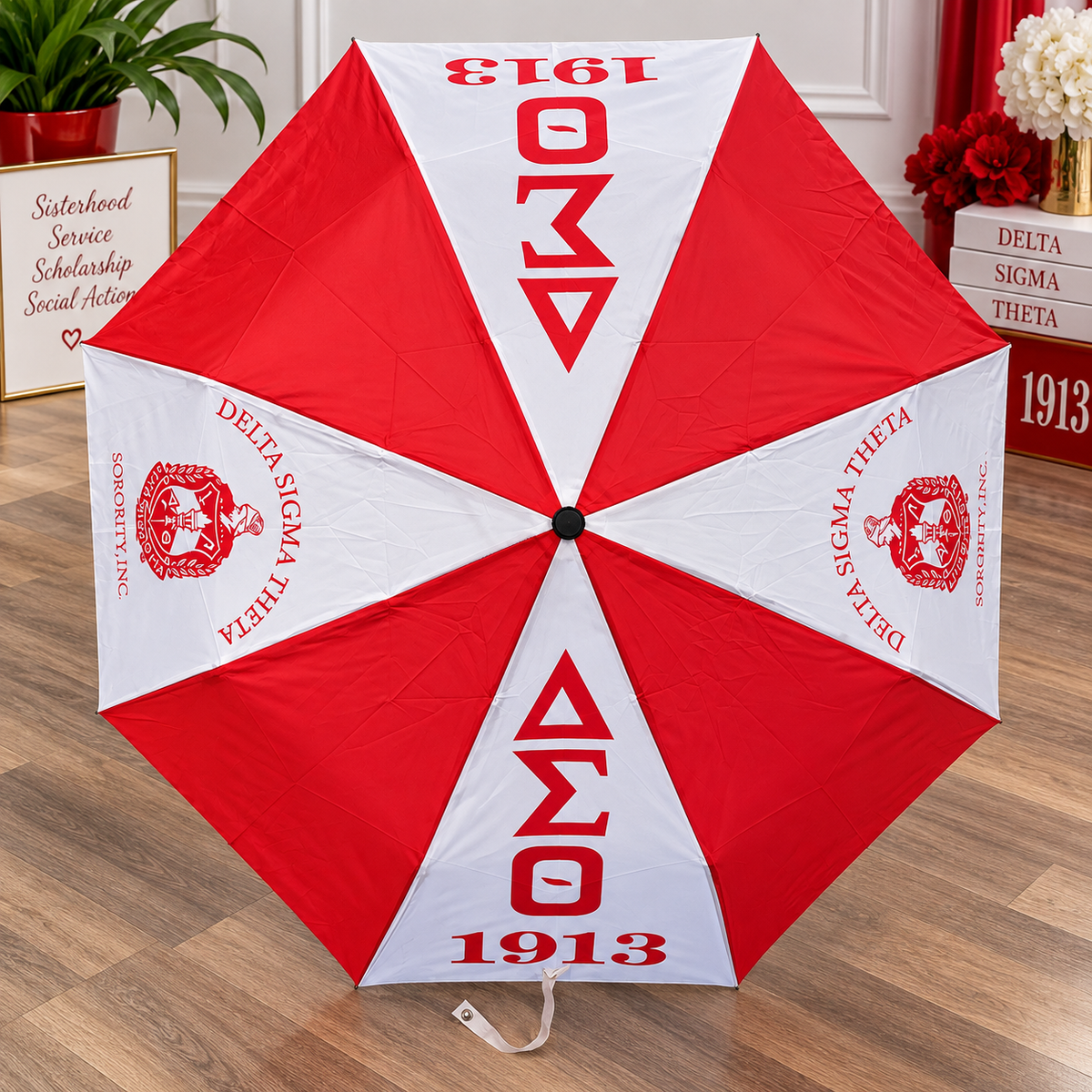 Delta Sigma Theta Sorority Red & White Umbrella – 1913