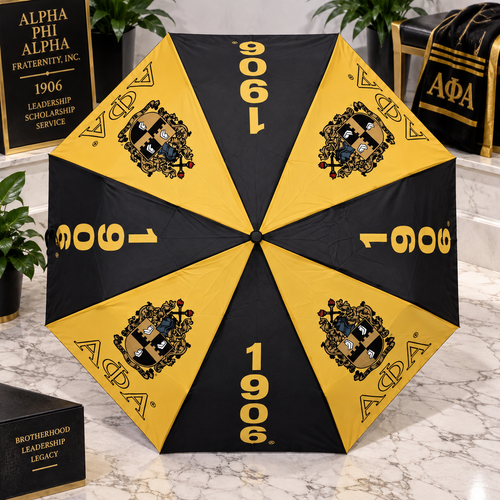 Alpha Phi Alpha 1906 Black & Old Gold Fraternity Umbrella