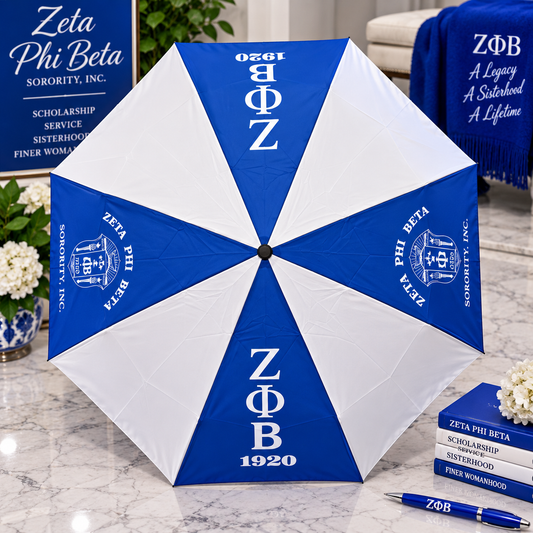 Zeta Phi Beta Sorority Umbrella – Royal Blue & White