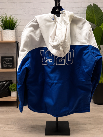 Zeta Phi Beta Blue & White Hooded Jacket
