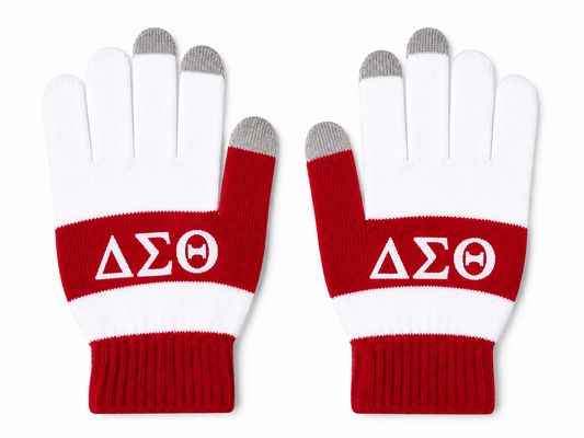 Delta Sigma Theta Touchscreen Knit Gloves