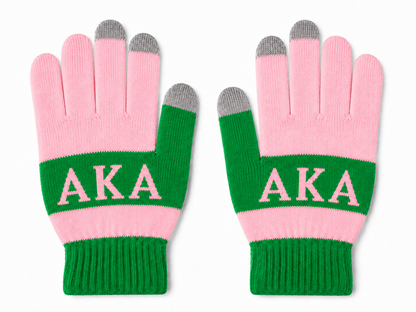 Alpha Kappa Alpha Touchscreen Knit Gloves