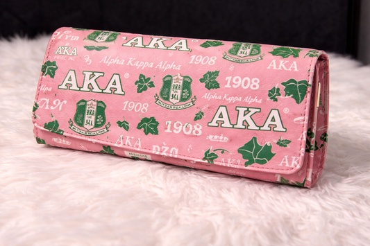 Alpha Kappa Alpha Long Clutch Purse