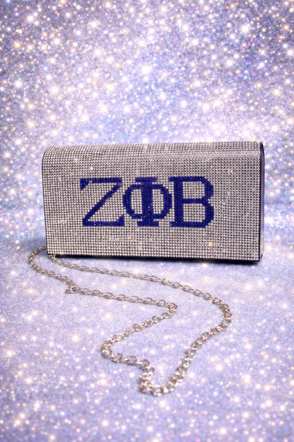 Zeta Luxe Rhinestone Chain Clutch