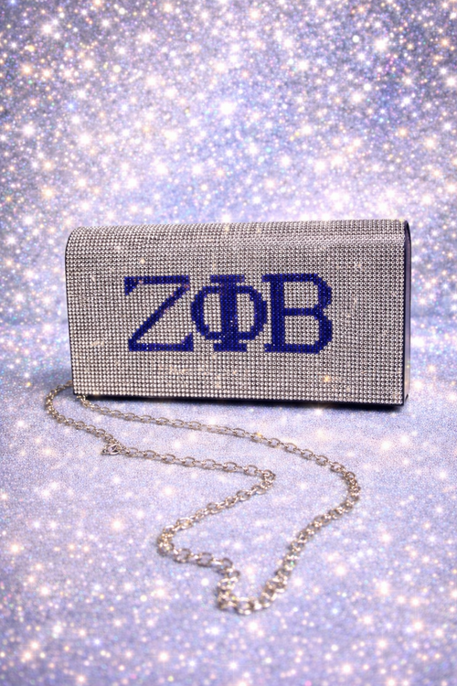 Zeta Luxe Rhinestone Chain Clutch