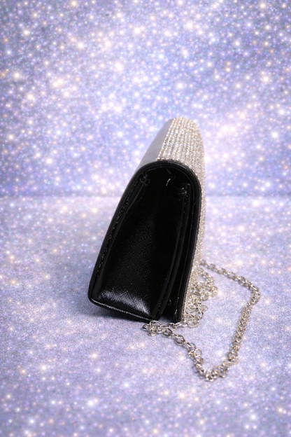 Zeta Luxe Rhinestone Chain Clutch