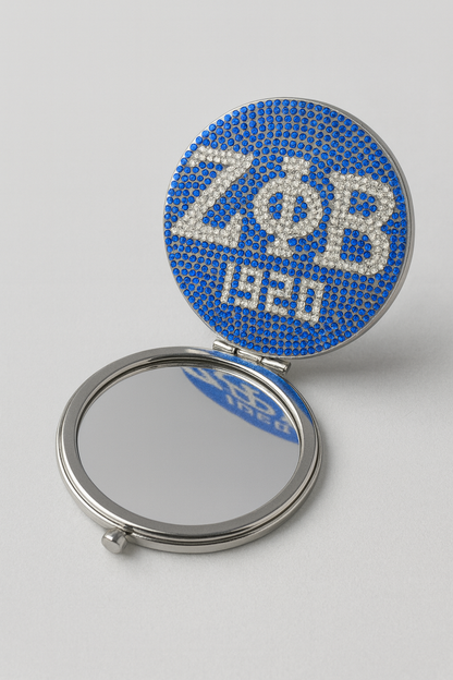 Zeta Phi Beta Rhinestone Compact Mirror