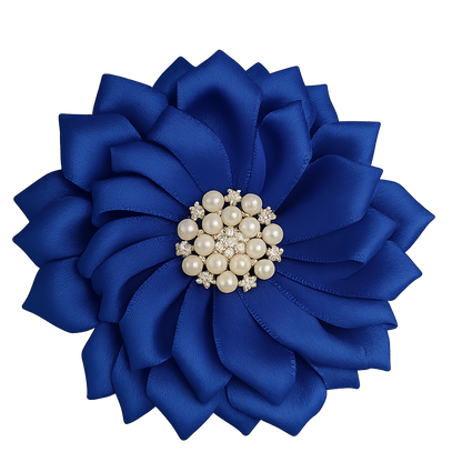 Royal Blue Satin Ribbon Flower