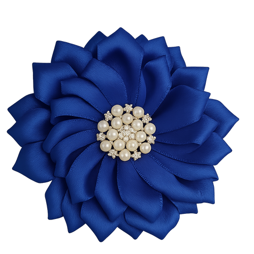 Royal Blue Satin Ribbon Flower