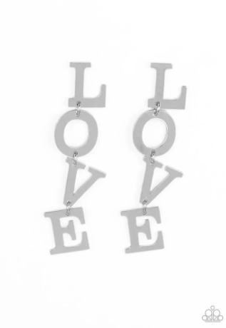 L-O-V-E Silver Earrings