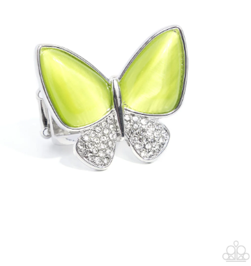 Fluttering Flex Butterfly Green Ring