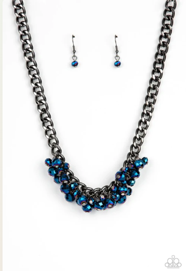 Galactic Knockout Blue Necklace