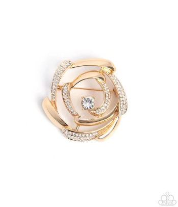 Singing Spirals Gold Brooch
