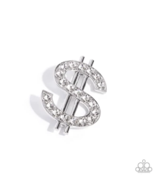 Raking in the Bling Silver Brooch