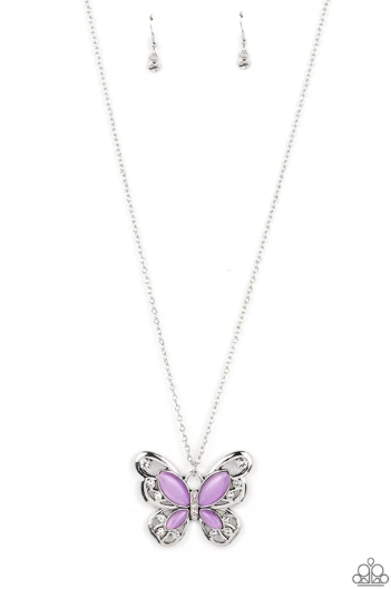 Wings Of Whimsy - Purple Necklace