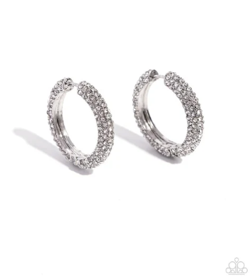 Glowing Praise White Earrings
