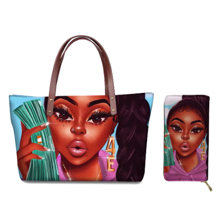 2 pcs Set African Women Purse and Handbag