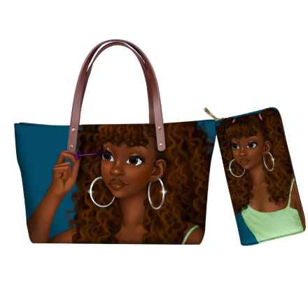 2 pcs Set African Women Purse and Handbag