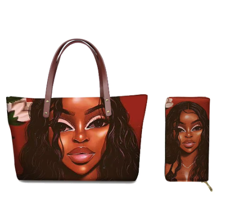 2 pcs Set African Women Purse and Handbag