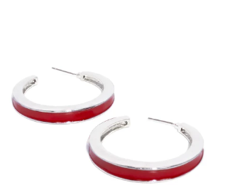 PAINTED PROWESS RED HOOP EARRING