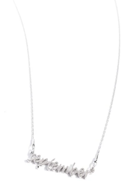 BIRTH MONTH BLING SEPTEMBER SILVER NECKLACE