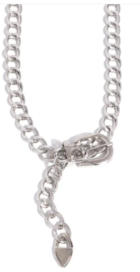 BOLD BUCKLE SILVER NECKLACE