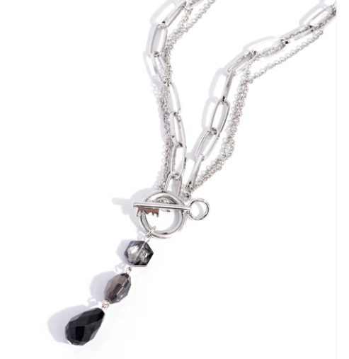 CULTIVATED CHAINS BLACK NECKLACE
