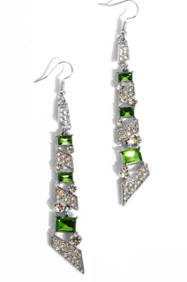 CASCADING CRED GREEN EARRING