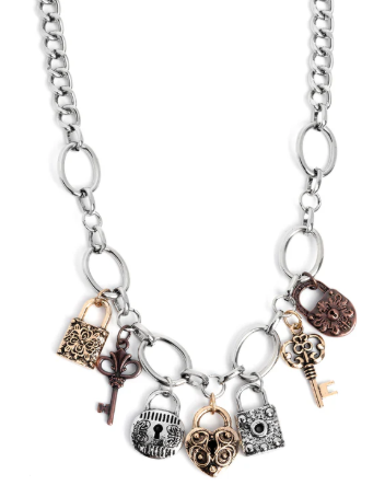 PADLOCK PAIRING SILVER NECKLACE