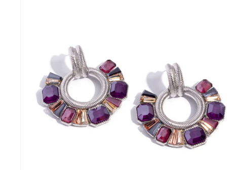 COURTEOUS CHIC PURPLE POST EARRING