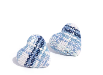 SWEETHEART STITCHING BLUE POST EARRING