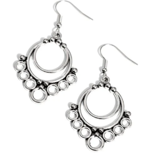 RUSTIC ROTARY SILVER EARRING
