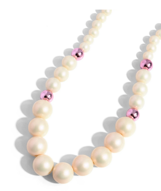 PEARL PROCESSION PINK NECKLACE AND EARRING SET