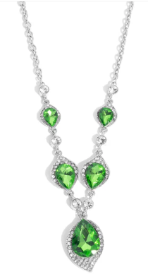SPADES OF SHIMMER GREEN NECKLACE